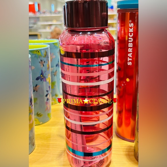 Starbucks Striped Glass Water Bottle Gradient Swirl Taffy Tumbler Cup 20oz New - Picture 3 of 15